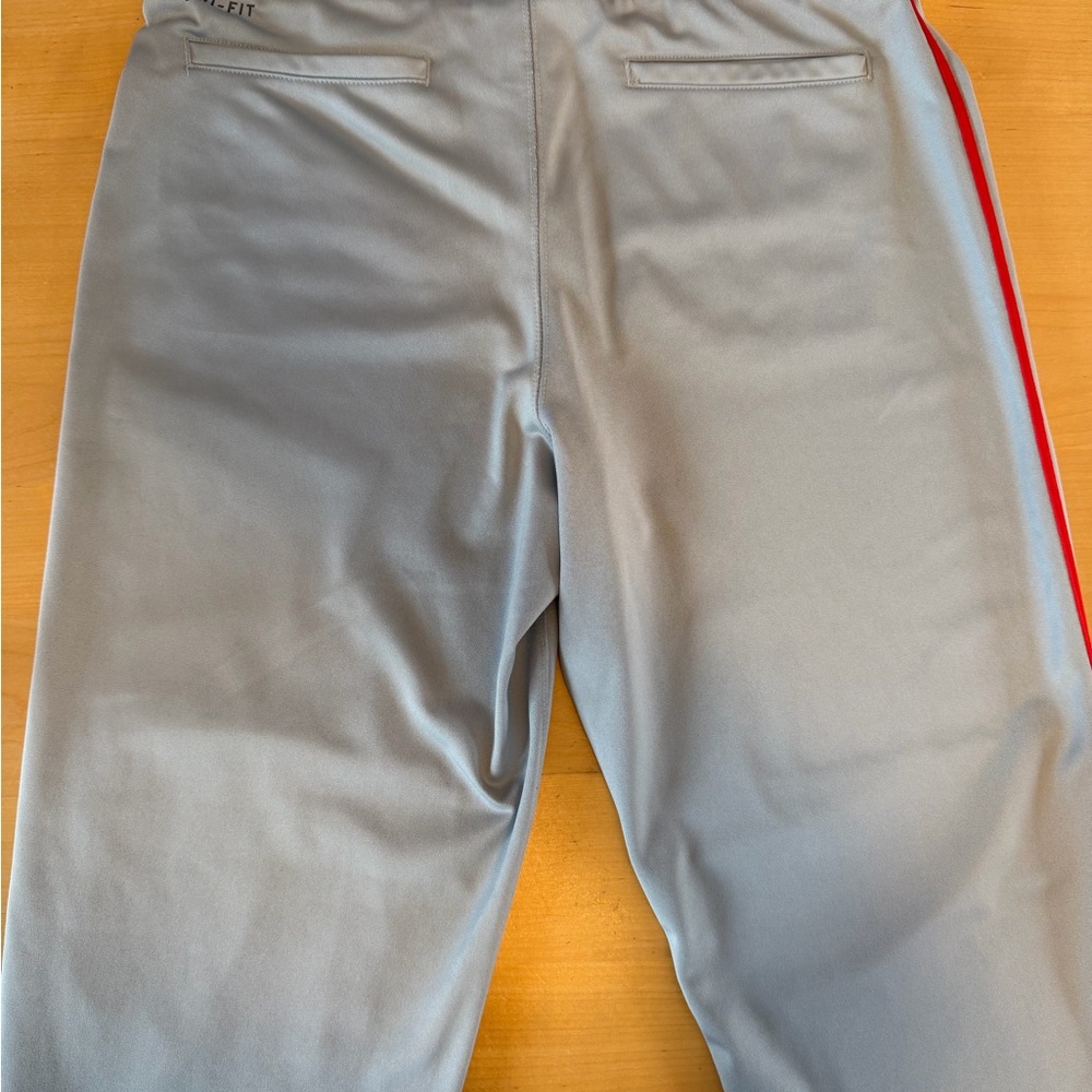 Men’s Nike Baseball Pants Light Gray with Red Accents size M dri fit EUC! - Picture 8 of 8